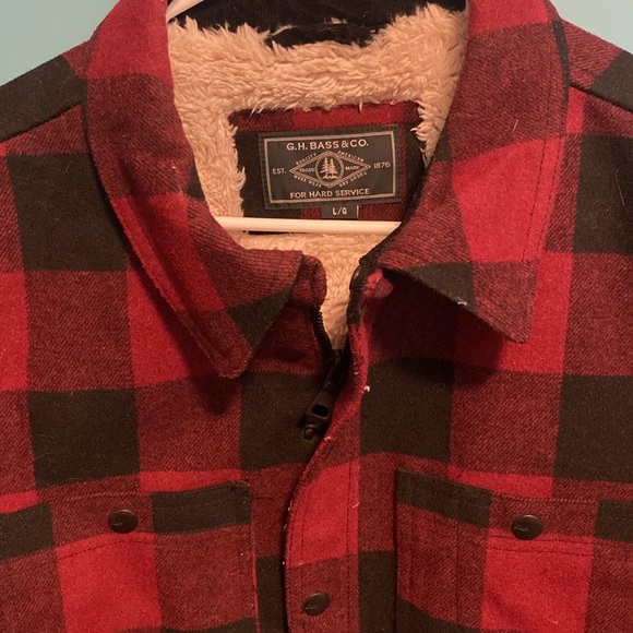 GH Bass Men Fleece Lined Shirt Jacket - L - Picture 2 of 3